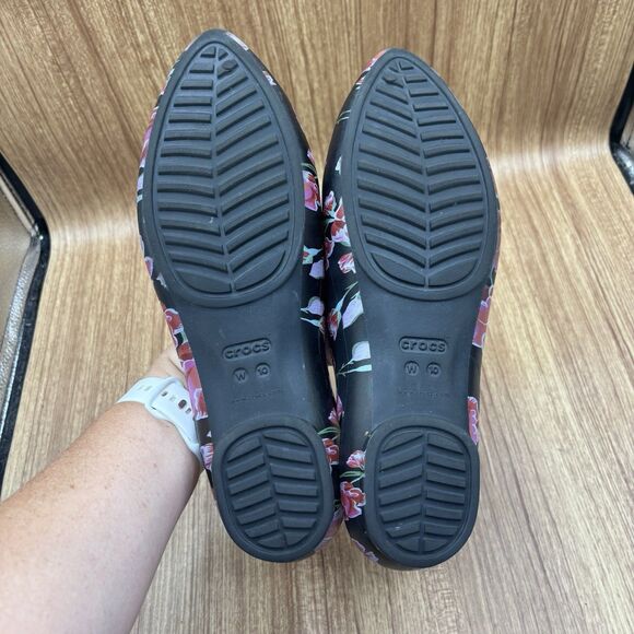 Crocs Eve Floral Black Pink Sling back Women’s Size 10 - Picture 6 of 6